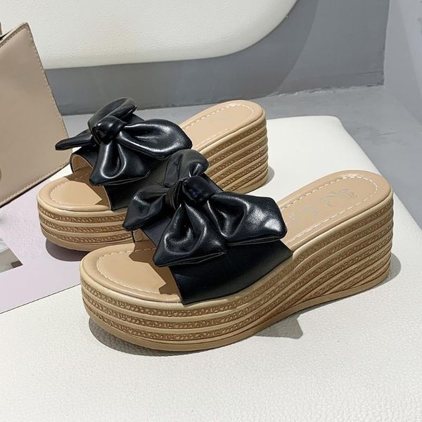 sagace shoes woman summer solid outside wedges heel platform sandals leather non-slip bow beach slippers women summer 2020apr, Black
sagace shoes woman summer solid outside wedges heel platform sandals leather non-slip bow beach slippers women summer 2020apr, Black