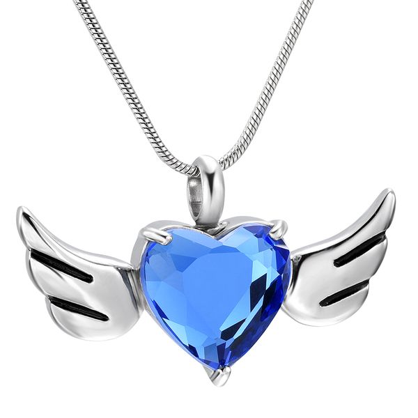 lkj9957 ocean blue heart cz stone inlay angel wing of heart memorial urn locket hold loved one ashes stainless steel cremation jewelry, Silver
lkj9957 ocean blue heart cz stone inlay angel wing of heart memorial urn locket hold loved one ashes stainless steel cremation jewelry, Silver
