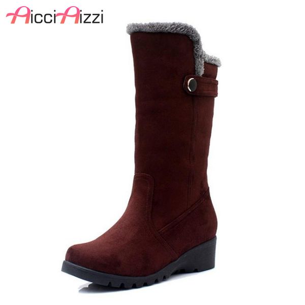 aicciaizzi women mid calf warm boots wedge round toe short shoes women buckle plush fur botas concise snow boots size 34-40, Black
aicciaizzi women mid calf warm boots wedge round toe short shoes women buckle plush fur botas concise snow boots size 34-40, Black