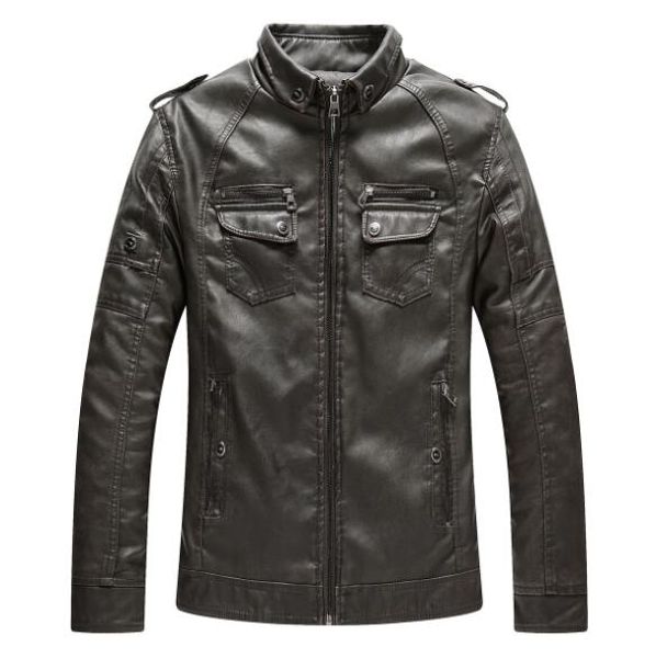 men's leather jacket european and american men's plus velvet warm leather jacket washed mens designer leather jackets, Black
men's leather jacket european and american men's plus velvet warm leather jacket washed mens designer leather jackets, Black