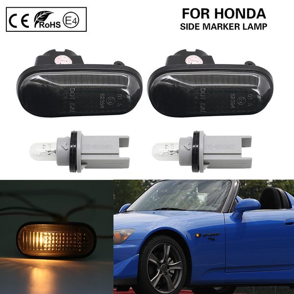 

pair smoke oem side marker light amber turn signal light for s2000 accord civic prelude crx fit