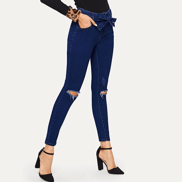2019 autumn summer women jeans casual tight-up high-waist slim butter knot pocket hole zip button zipper denim trousers l0819, Blue
2019 autumn summer women jeans casual tight-up high-waist slim butter knot pocket hole zip button zipper denim trousers l0819, Blue
