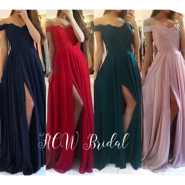 selling red long evening dress off the shoulder side slit lace chiffon a line prom gowns 2019 women party dresses, White;black
selling red long evening dress off the shoulder side slit lace chiffon a line prom gowns 2019 women party dresses, White;black