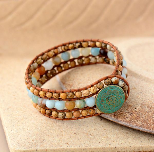 cuff bracelet unique stones ite leather wrap bracelets handmade bohemian woven bracelet women jewelry dropshipping, Golden;silver
cuff bracelet unique stones ite leather wrap bracelets handmade bohemian woven bracelet women jewelry dropshipping, Golden;silver