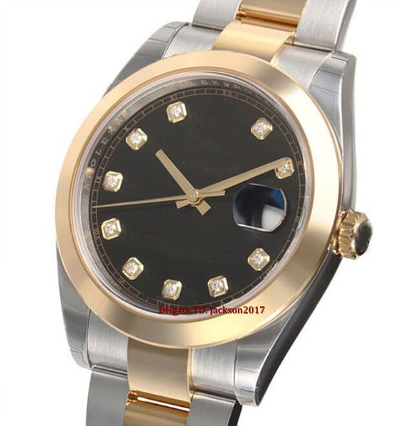 christmas gift original box certificate mens watches 41mm 126303 mens steel gold smooth bezel black diamond dial, Slivery;brown
christmas gift original box certificate mens watches 41mm 126303 mens steel gold smooth bezel black diamond dial, Slivery;brown