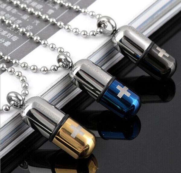 creative can open pill capsule pendant necklace fashion stainless steel cross necklace for women and men charm couple jewelry, Silver
creative can open pill capsule pendant necklace fashion stainless steel cross necklace for women and men charm couple jewelry, Silver