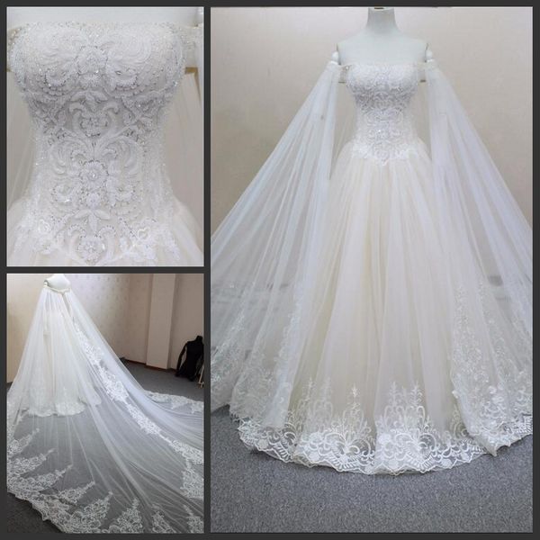 vintage fashion long sleeves wedding dresses off shoulder lace appliques tulle lace-up court train ball gowns wedding dresses ing, White
vintage fashion long sleeves wedding dresses off shoulder lace appliques tulle lace-up court train ball gowns wedding dresses ing, White