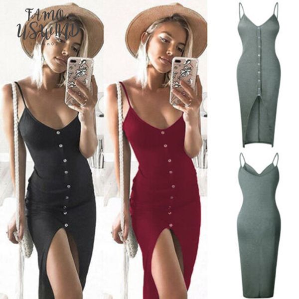womens sleeveless strappy tank dress slim rib knit button split party midi dress summer drop shipping, Black;gray
womens sleeveless strappy tank dress slim rib knit button split party midi dress summer drop shipping, Black;gray