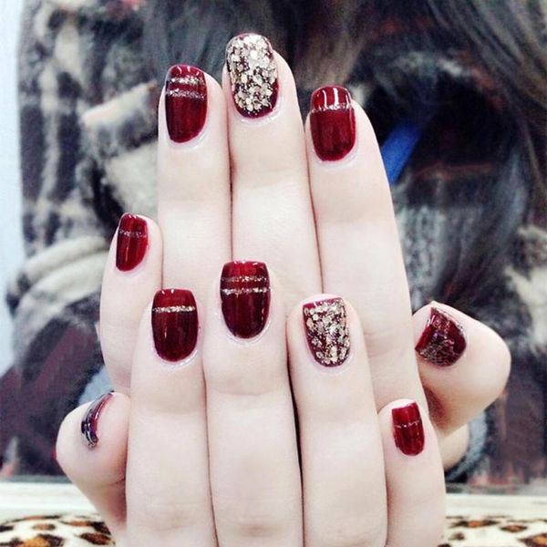 24pcs/set fake nails colorful diy nail art self-adhesive false nail sticker decoration easy to wear fake art tips, Red;gold
24pcs/set fake nails colorful diy nail art self-adhesive false nail sticker decoration easy to wear fake art tips, Red;gold