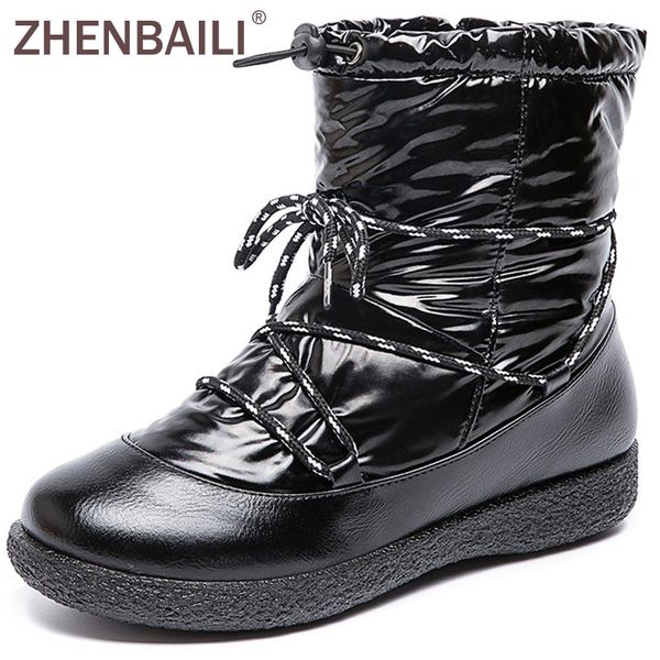 zhenbaili black shiny pu leather ankle boots women flat snow boots winter warm plush waterproof woman platform shoes plus size
zhenbaili black shiny pu leather ankle boots women flat snow boots winter warm plush waterproof woman platform shoes plus size