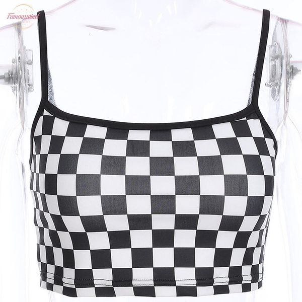 checkered cropped 2020 summer streetwear sleeveless checkerboard tees shirt strappy plaid tshirt streetwear, White
checkered cropped 2020 summer streetwear sleeveless checkerboard tees shirt strappy plaid tshirt streetwear, White