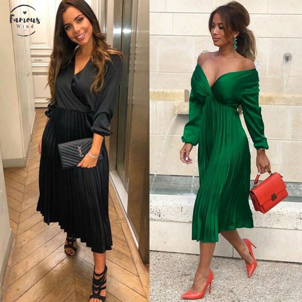 lady vintage elegant pleated long dress vestidos autumn summer women bandeau long sleeve v neck vintage dresses evening party dress, Black;gray
lady vintage elegant pleated long dress vestidos autumn summer women bandeau long sleeve v neck vintage dresses evening party dress, Black;gray