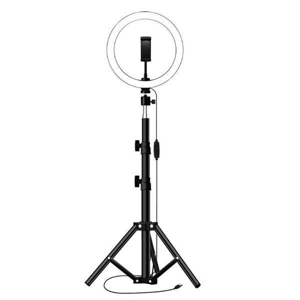10 inch 128led selfie ring light dimmable camera phone lamp w/stand tripod