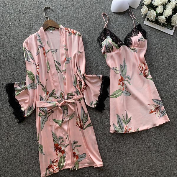 pyama silk set pijama dress robe nightgown set 2 pcs women sleepwear nuisette ensemble nightwear camison kimono, Black;red
pyama silk set pijama dress robe nightgown set 2 pcs women sleepwear nuisette ensemble nightwear camison kimono, Black;red