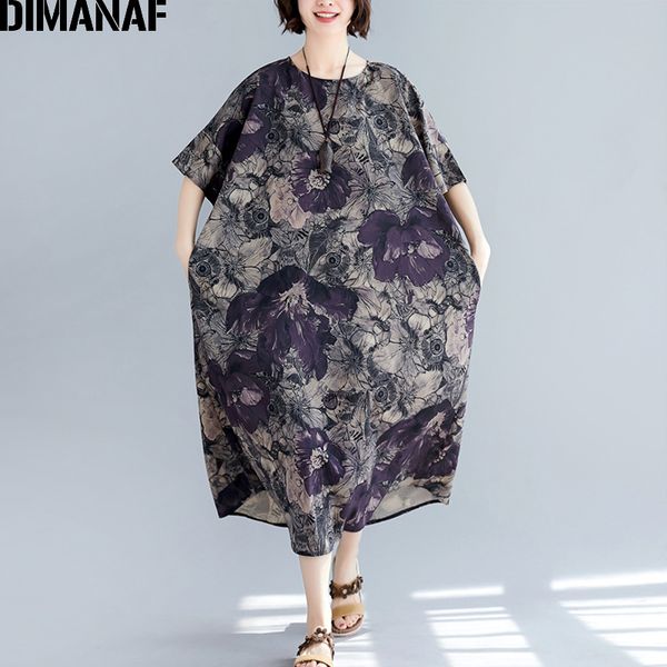 dimanaf plus size women dress big size elegant vintage female vestidos print floral summer sundress loose long lady dress 2019, Black;gray
dimanaf plus size women dress big size elegant vintage female vestidos print floral summer sundress loose long lady dress 2019, Black;gray