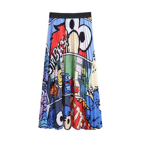 fashion new 2019 spring skirts women long maxi skirt female cartoon comic pattern colorful a line high waist pleated skirts, Black
fashion new 2019 spring skirts women long maxi skirt female cartoon comic pattern colorful a line high waist pleated skirts, Black