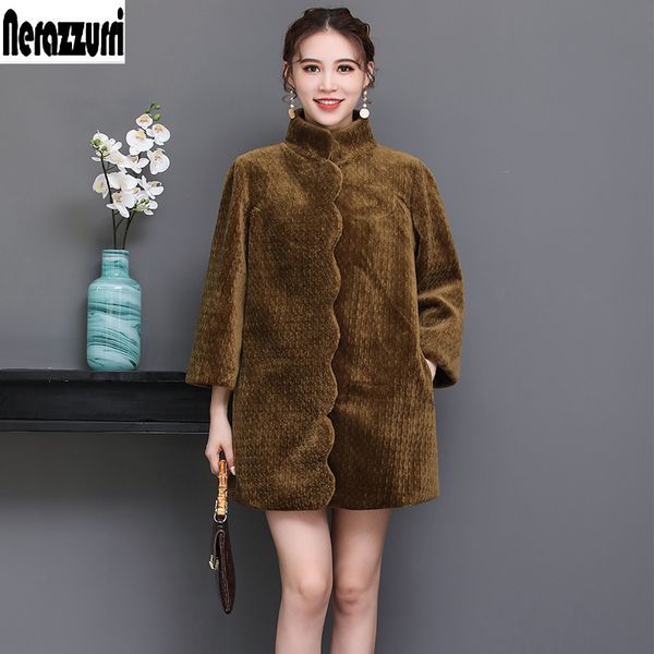 nerazzurri winter real fur jacket scallop trim natural shearling sheep fur coat black warm large size women clothing 5xl 6xl 7xl
nerazzurri winter real fur jacket scallop trim natural shearling sheep fur coat black warm large size women clothing 5xl 6xl 7xl