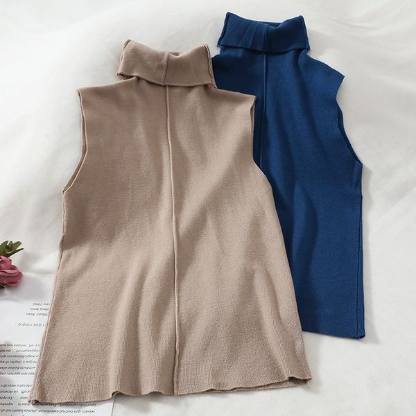 2019 new fashion women's knit vest retro slim high collar sleeveless sweater simple temperament knit vest, White;black
2019 new fashion women's knit vest retro slim high collar sleeveless sweater simple temperament knit vest, White;black