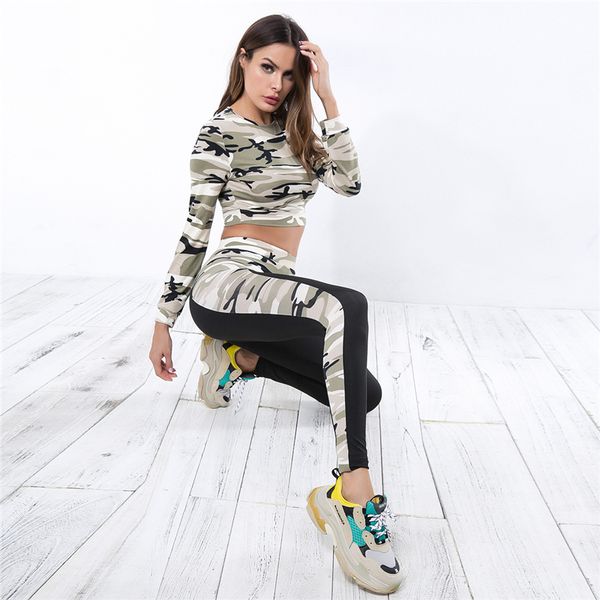 sports wear for women gym camouflage crop running set breathable slim fitness clothes gym jogging workout sport yoga suit, White;red
sports wear for women gym camouflage crop running set breathable slim fitness clothes gym jogging workout sport yoga suit, White;red
