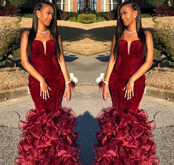 mermaid burgundy prom dresses african black girls velvet pageant holidays graduation wear formal evening party gowns plus size
mermaid burgundy prom dresses african black girls velvet pageant holidays graduation wear formal evening party gowns plus size