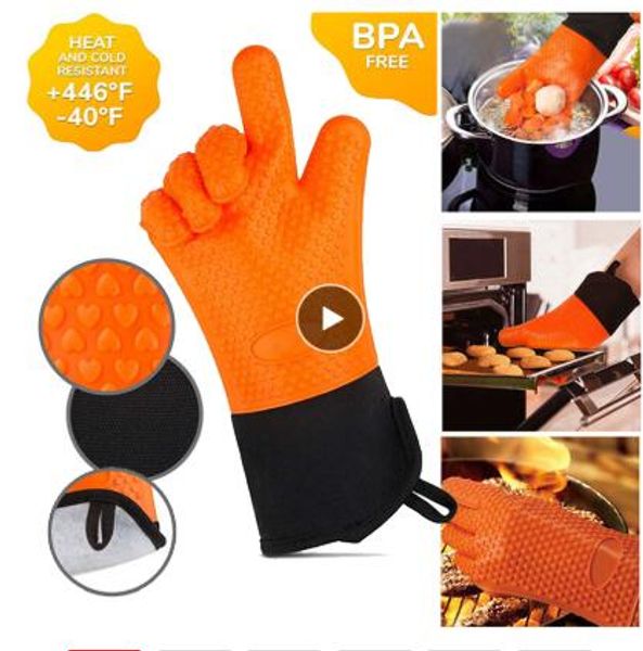 2pcs food grade thick heat resistant silicone glove bbq grill gloves kitchen barbecue oven cooking mitts grill baking gloves
2pcs food grade thick heat resistant silicone glove bbq grill gloves kitchen barbecue oven cooking mitts grill baking gloves