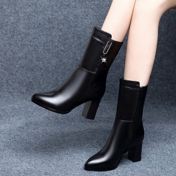 fashion high heel boots women mid calf boots winter shoes women pointed leather female winter black botas mujer
fashion high heel boots women mid calf boots winter shoes women pointed leather female winter black botas mujer