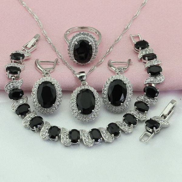 wpaitkys oval black cubic zirconia silver color bridal jewelry sets for women drop earrings bracelet necklace ring gift box, Slivery;golden
wpaitkys oval black cubic zirconia silver color bridal jewelry sets for women drop earrings bracelet necklace ring gift box, Slivery;golden