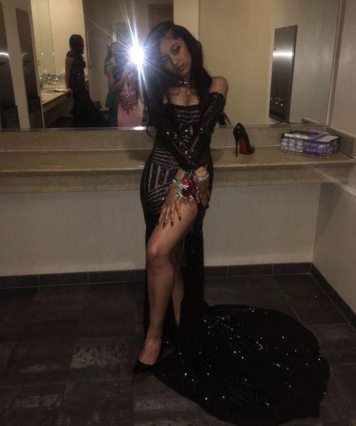 high slit long sleeve black sequin prom dresses party dresses sweet 16 graduation gowns split formal evening dresses off the shoulder
high slit long sleeve black sequin prom dresses party dresses sweet 16 graduation gowns split formal evening dresses off the shoulder