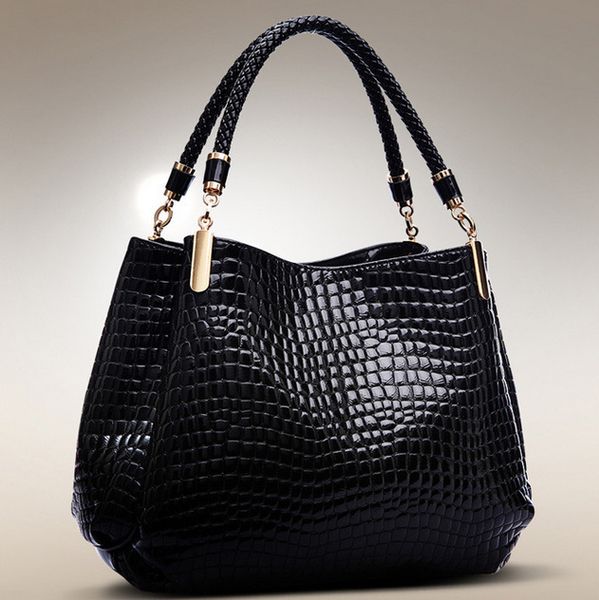 new style crocodile pattern leather women's bag hand shoulder bag