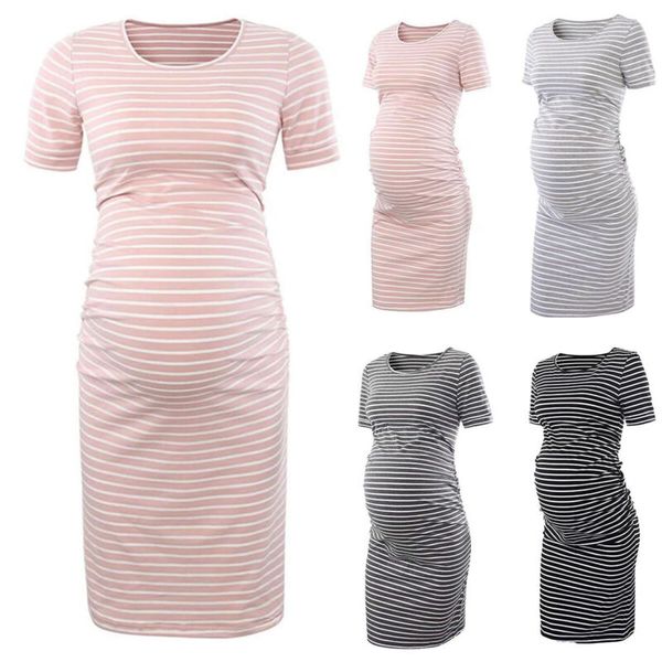 women maternity dress stretch stripe bodycon pregnancy clothes pgraphy props, Black;gray
women maternity dress stretch stripe bodycon pregnancy clothes pgraphy props, Black;gray