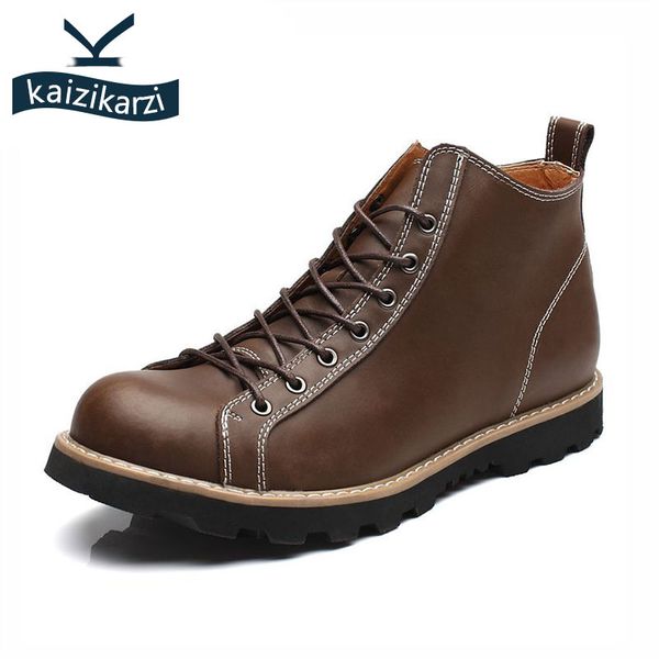 kaizikarzi genuine leather men ankle boots hand sewing boots high leisure work shoes male footwear size 38-44, Black
kaizikarzi genuine leather men ankle boots hand sewing boots high leisure work shoes male footwear size 38-44, Black