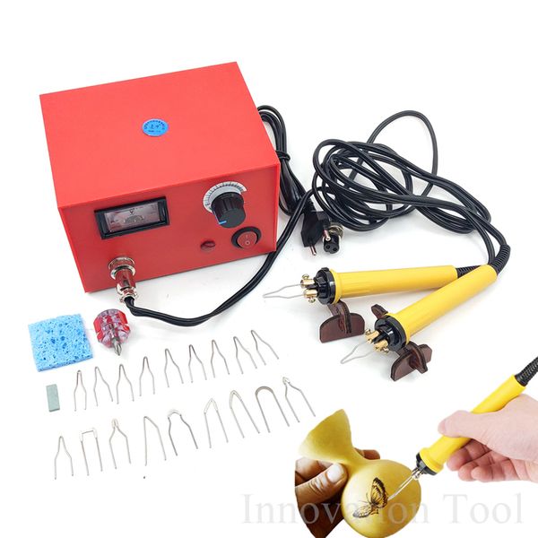 50w wood burner machine pyrography burning pen tool set gourd crafts with 20pcs welding wire tip 2 pen adjustable temperature
50w wood burner machine pyrography burning pen tool set gourd crafts with 20pcs welding wire tip 2 pen adjustable temperature