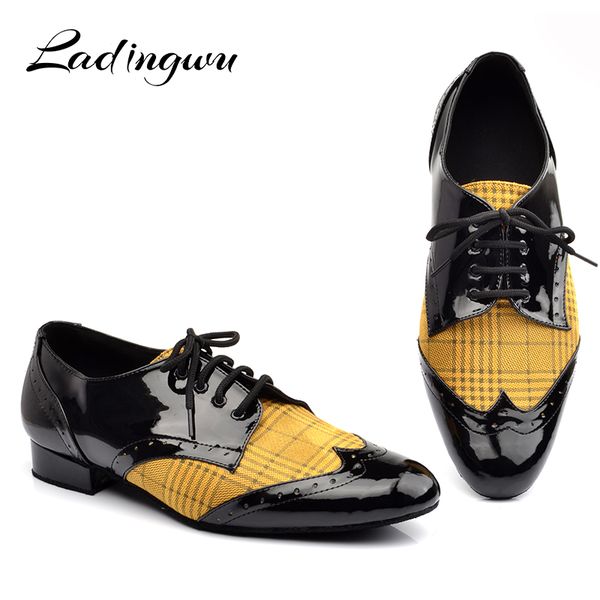 ladingwu men low-heeled dance shoes latin dance shoes men salsa tango ballroom pu and flannel yellow blue lattice
ladingwu men low-heeled dance shoes latin dance shoes men salsa tango ballroom pu and flannel yellow blue lattice