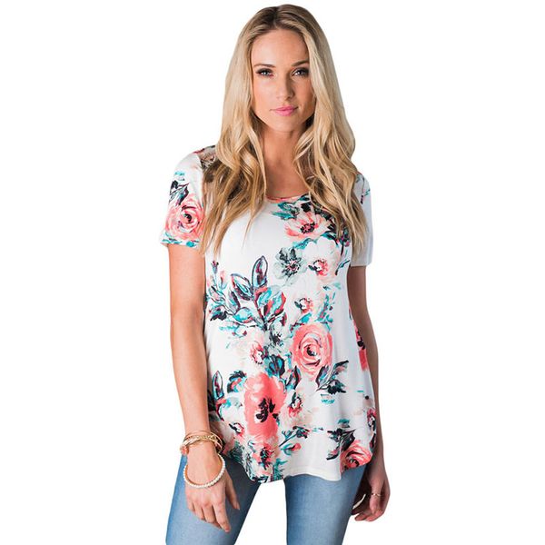 50% off летняя мода новый дизайнер футболки с коротким рукавом вокруг шеи цветочные printed женская футболка, White
50% off летняя мода новый дизайнер футболки с коротким рукавом вокруг шеи цветочные printed женская футболка, White
