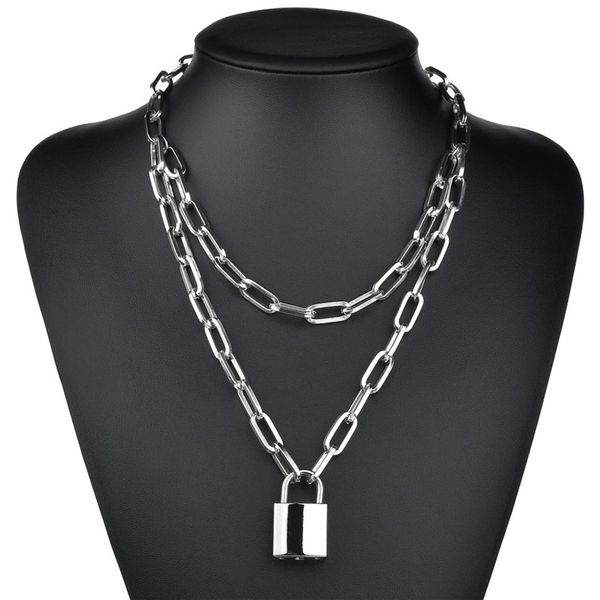 stainless steel double layer lock chain necklace heart punk link chain padlock pendant necklace women fashion gothic jewelry, Golden;silver
stainless steel double layer lock chain necklace heart punk link chain padlock pendant necklace women fashion gothic jewelry, Golden;silver