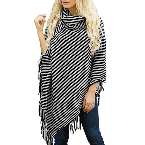 casual fashion sleeveless sweater scarf collar cloak striped tassel loose pullover love xl style batwing sleeve, White;black
casual fashion sleeveless sweater scarf collar cloak striped tassel loose pullover love xl style batwing sleeve, White;black