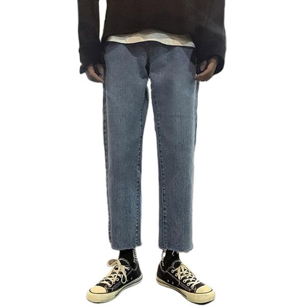 men's jeans missky men long pants denim solid color low waist straight bottom loose casual male trousers, Blue
men's jeans missky men long pants denim solid color low waist straight bottom loose casual male trousers, Blue