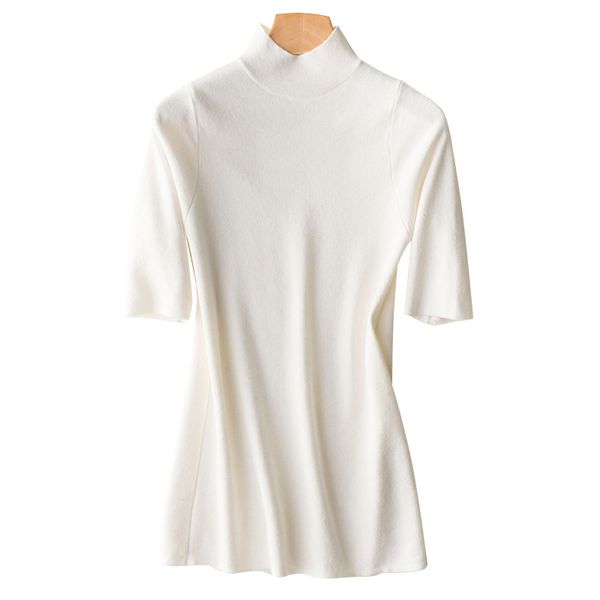 women's sweaters pullover half turtleneck sweater mid sleeve short bottoming shirt, White;black
women's sweaters pullover half turtleneck sweater mid sleeve short bottoming shirt, White;black