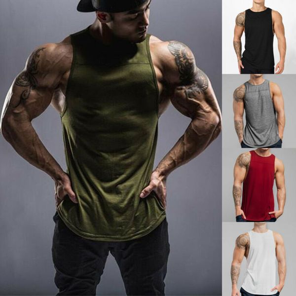 

Summer Running Vest Men Muscle Sleeveless Sport T Shirt Bodybuilding Tank Top Gym Fitness Workout Shirt Sport Vest Undershirt