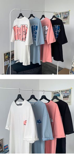 a summer cartoon printed men's short sleeve t-shirt loose fashion brand street men's hip hop couple's clothing, White;black
a summer cartoon printed men's short sleeve t-shirt loose fashion brand street men's hip hop couple's clothing, White;black
