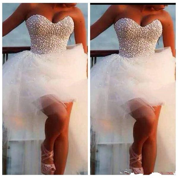 spring 2019 sweetheart beaded pearls wedding dresses high low tulle skirt hi-lo bridal gowns beach spring vestidos de marriage women, White
spring 2019 sweetheart beaded pearls wedding dresses high low tulle skirt hi-lo bridal gowns beach spring vestidos de marriage women, White