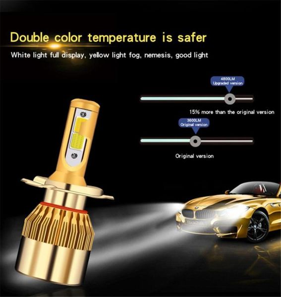 a pair of two-color car led headlights yellow and white dual-light car modified h1 h3 h4 h7 h11 880 9005 9006 9012 headlights
a pair of two-color car led headlights yellow and white dual-light car modified h1 h3 h4 h7 h11 880 9005 9006 9012 headlights