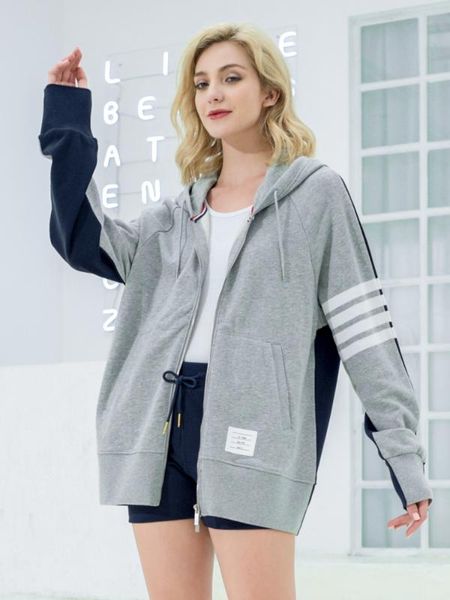 tb 2020 women's hooded patchwork sweatshirts fashion zip-up hoodies women loose style dyed cotton sport jacket lady, Black
tb 2020 women's hooded patchwork sweatshirts fashion zip-up hoodies women loose style dyed cotton sport jacket lady, Black