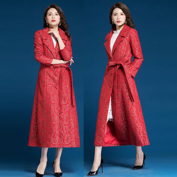2019 new spring fall fashion women sash slim elegant green red lace long trench coat , womens windbreaker coats, Tan;black
2019 new spring fall fashion women sash slim elegant green red lace long trench coat , womens windbreaker coats, Tan;black