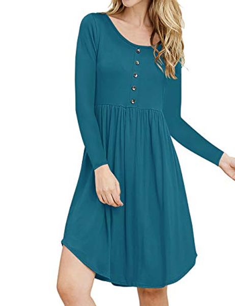odosalii women's long sleeve loose plain dresses pleated casual short dress with pockets, Black;gray
odosalii women's long sleeve loose plain dresses pleated casual short dress with pockets, Black;gray