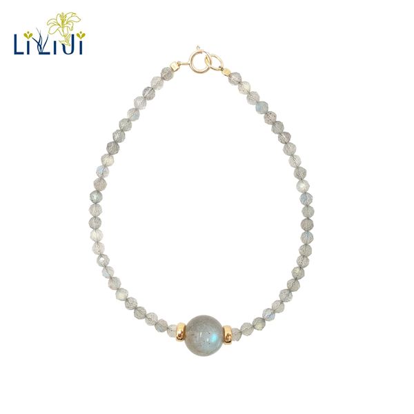 lily jewelry shining faceted labradorite 3mm with 9-10mm round bead 925 sterling silver gold color fashion bracelet, Black
lily jewelry shining faceted labradorite 3mm with 9-10mm round bead 925 sterling silver gold color fashion bracelet, Black