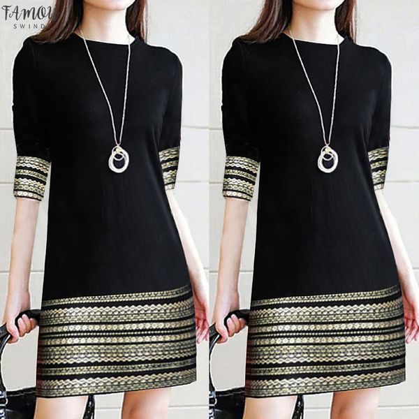 fashion women's casual vintage dress round neck elegant splice middle sleeve mini dress 2020 solid femme dress#10, Black;gray
fashion women's casual vintage dress round neck elegant splice middle sleeve mini dress 2020 solid femme dress#10, Black;gray