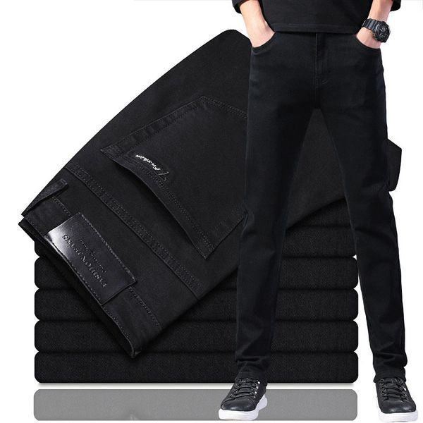men's jeans 2021 slim elastic black classic business fashion casual straight denim trousers male brand high-quality pants, Blue
men's jeans 2021 slim elastic black classic business fashion casual straight denim trousers male brand high-quality pants, Blue