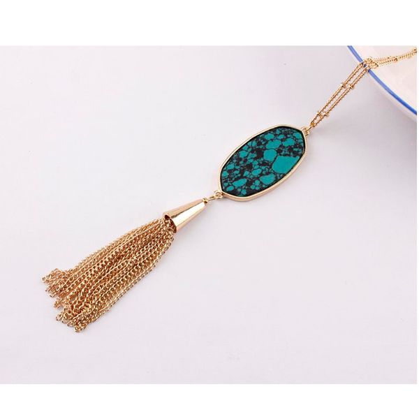small wholesale kendra style women jewelry chic long sweater chain oval abalone shell truquoise leopard stone tassel pendant necklaces, Silver
small wholesale kendra style women jewelry chic long sweater chain oval abalone shell truquoise leopard stone tassel pendant necklaces, Silver
