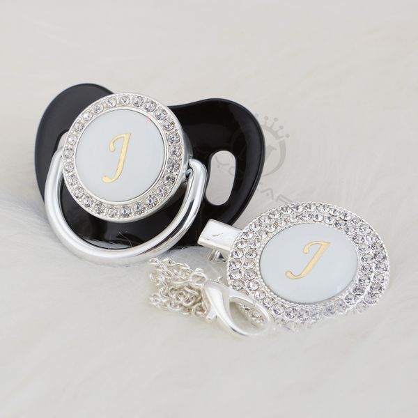 miyocar silver bling pacifier and pacifier clip set name initials letter j unique bpa dummy bling baby shower gift lj-1
miyocar silver bling pacifier and pacifier clip set name initials letter j unique bpa dummy bling baby shower gift lj-1